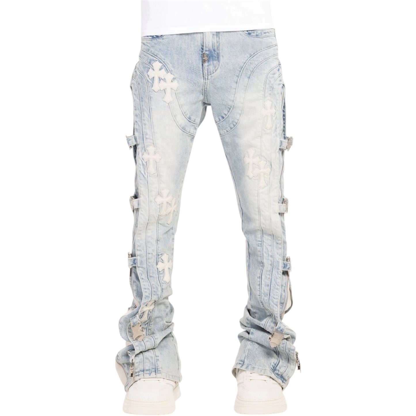 Denim GP Aqua Blue Cross Buckle