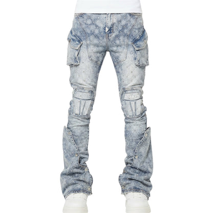 Denim GP Aqua Blue Coffin Arc Embellished