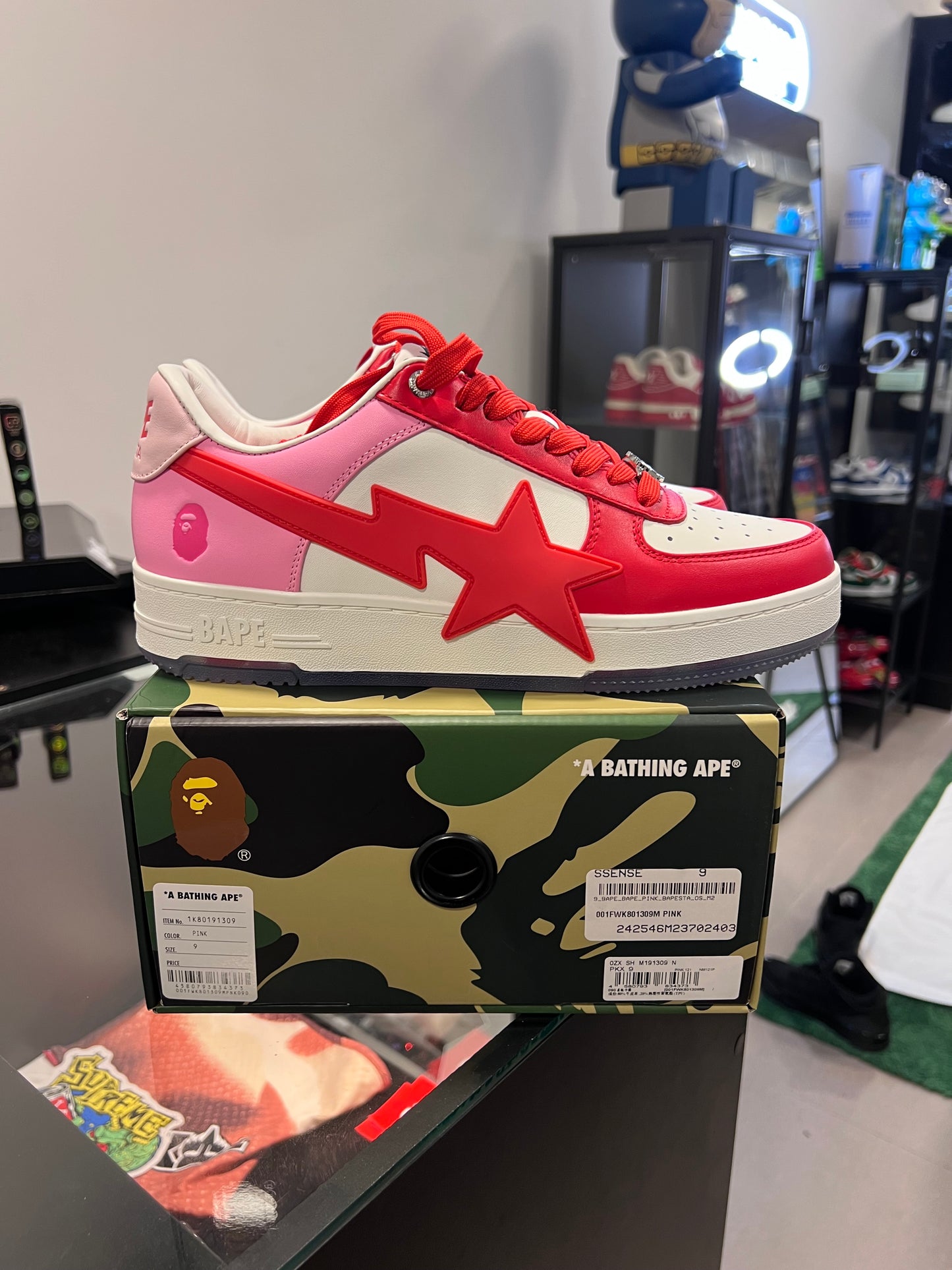 A Bathing Ape Bape Sta OS White Pink Red