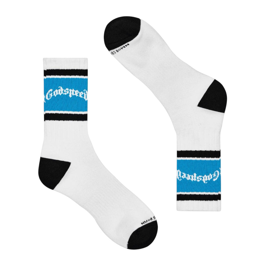 Socks Godspeed OG Logo Striped White/Baby Blue