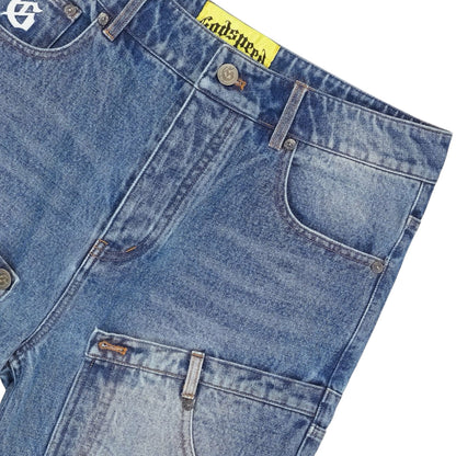 Denim Shorts GDSP Twin Panel Blue