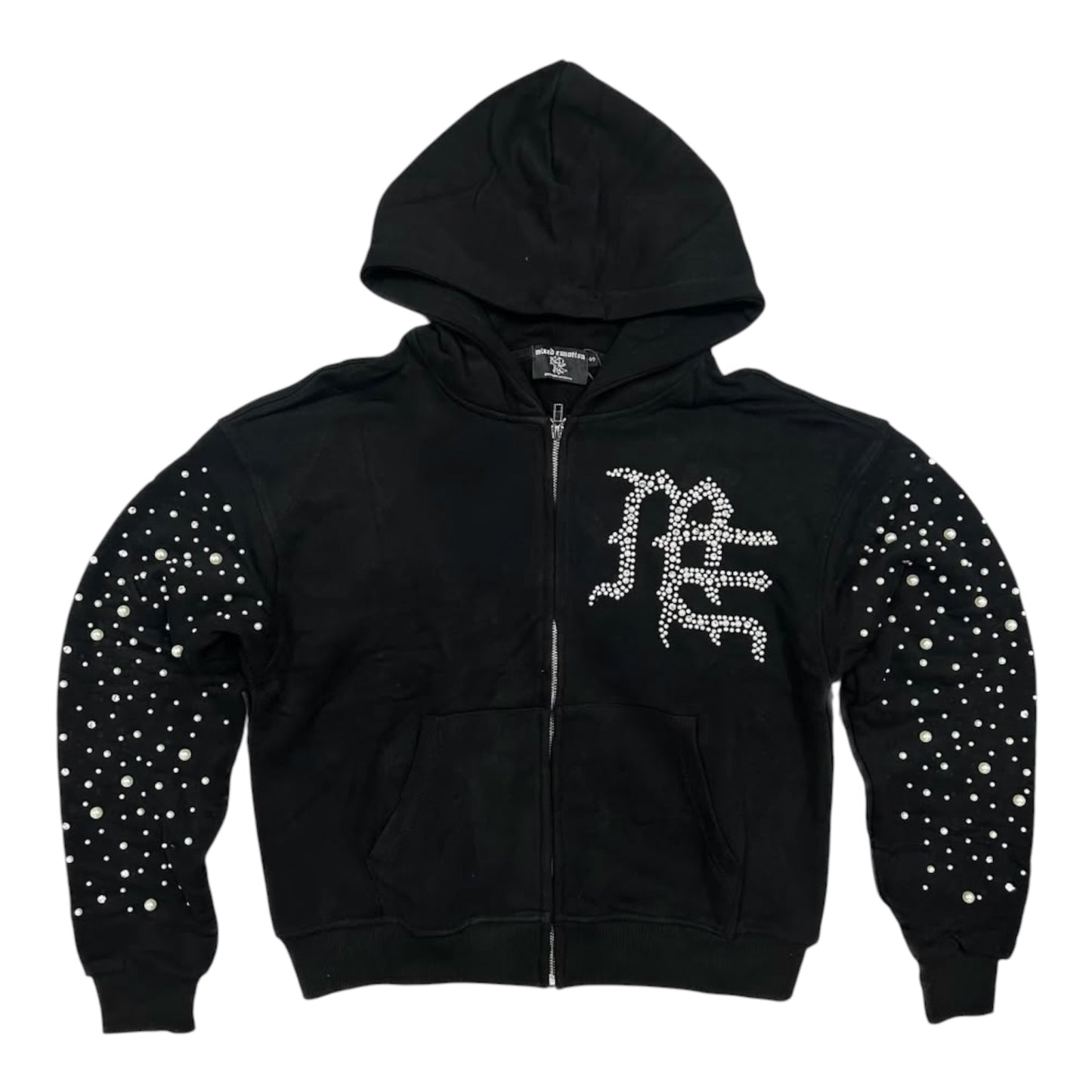 Hoodie Zip Up Mixed Emotion Pearl Black