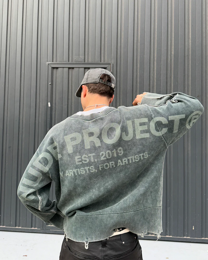 Nude Project Perfect Cropped Knit Sweater Dark Green