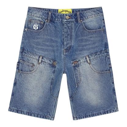 Denim Shorts GDSP Twin Panel Blue