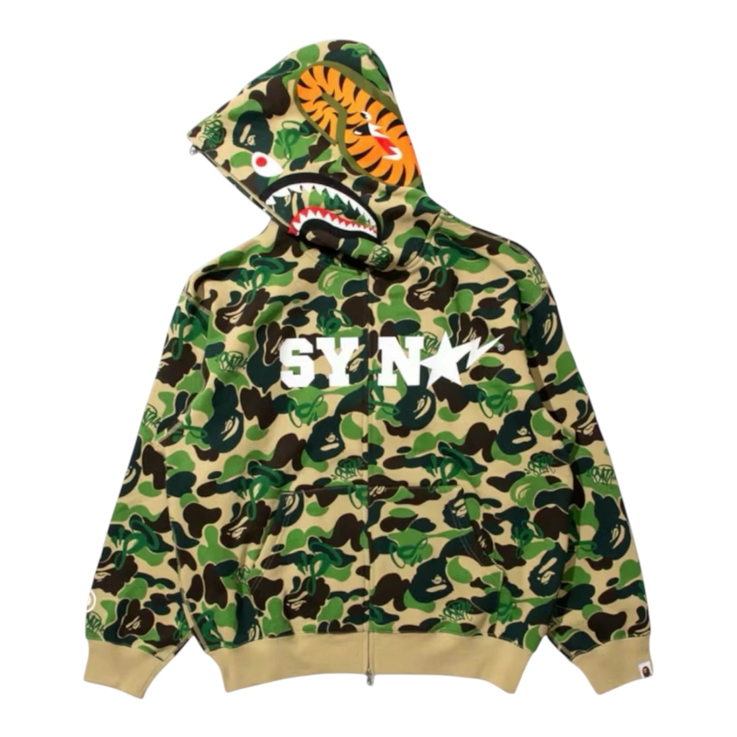 Zip Hoodie Bape x Spotify x Central Cee Camo Shark Full Green