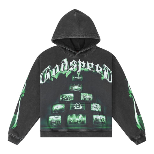 Hoodie Godspeed Overstimulation Black Wash