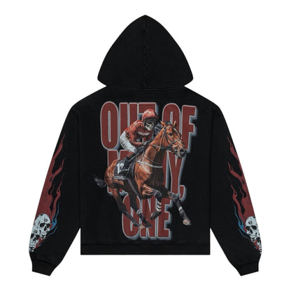 Hoodie Godspeed Thoroughbred Black Wash