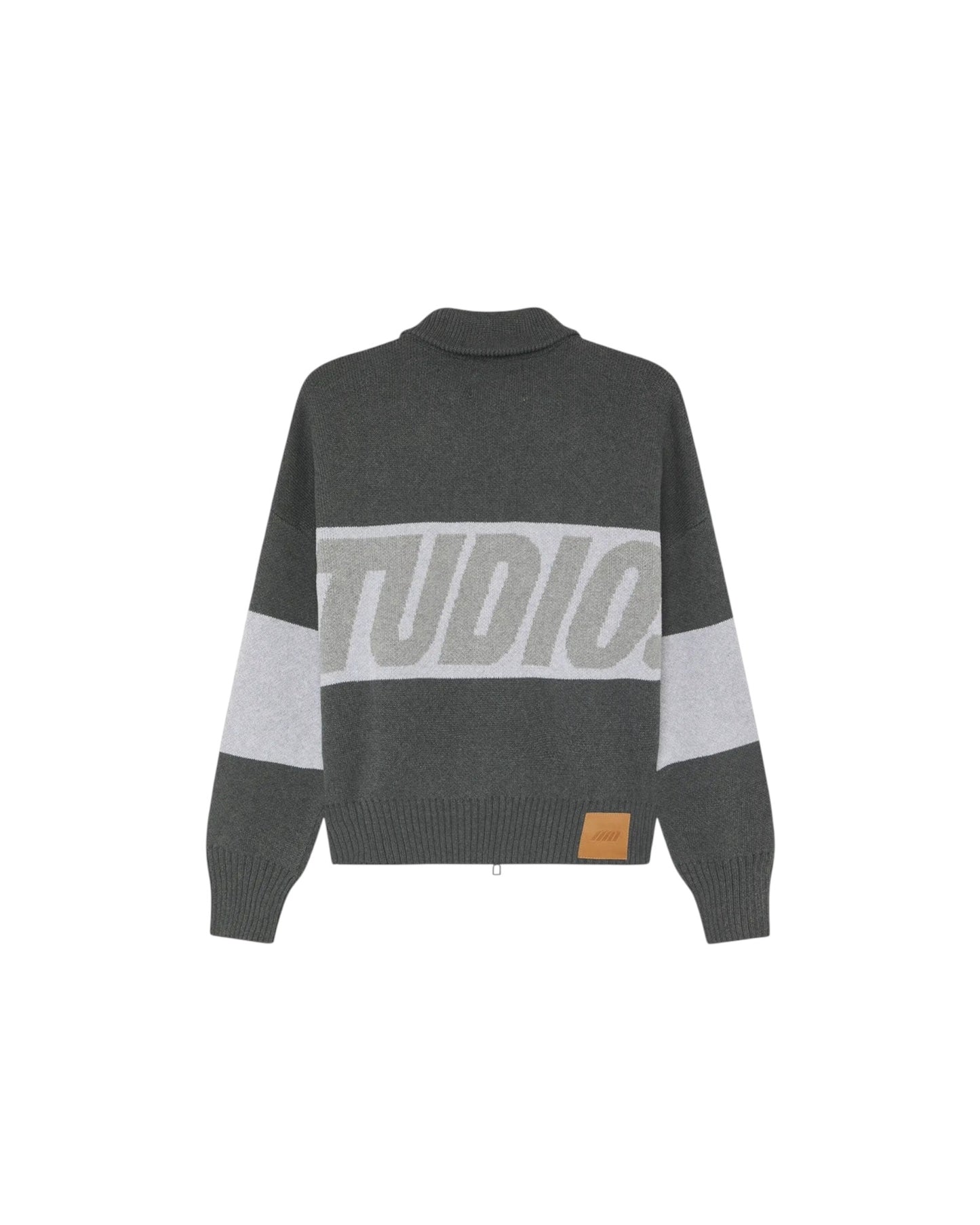 Eme Studios Thrill Grandpa Grey Zipper Knit