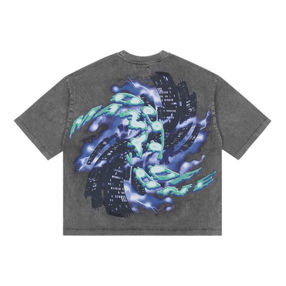 T-Shirt Godspeed Liberty Tears Grey Wash