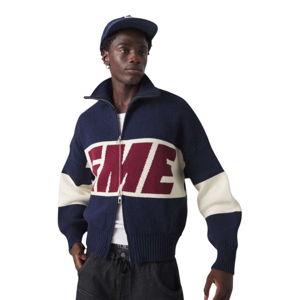 Eme Studios Thrill Navy Zipper Knit — 2