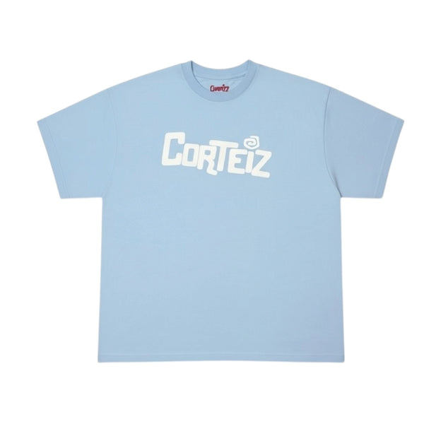 T-Shirt Corteiz Blanc Graphique Baby Blue