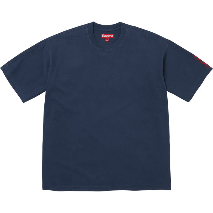Supreme Checkerboard Intarsia S/S Top Navy — 2
