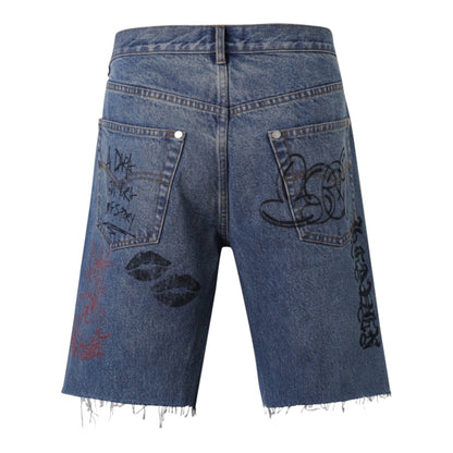 Denim Shorts Lost Intricacy Empire Scribble
