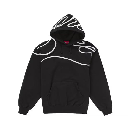 Supreme Shoulder Script Hooded Sweatshirt Black