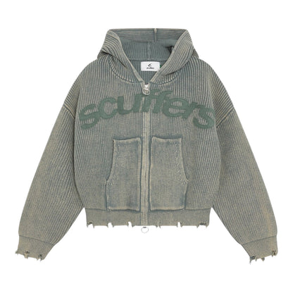 Scuffers Buzz Dusty Green Knit Zipper