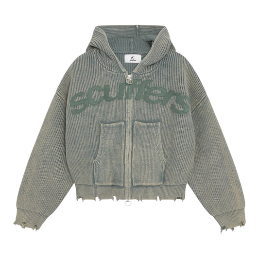 Scuffers Buzz Dusty Green Knit Zipper