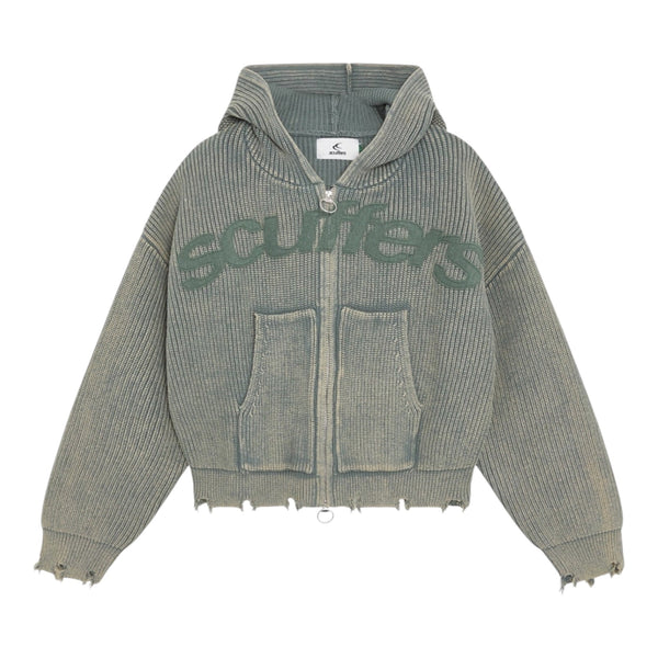Scuffers Buzz Dusty Green Knit Zipper