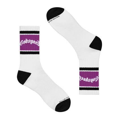 Socks Godspeed OG Logo Striped White/Purple