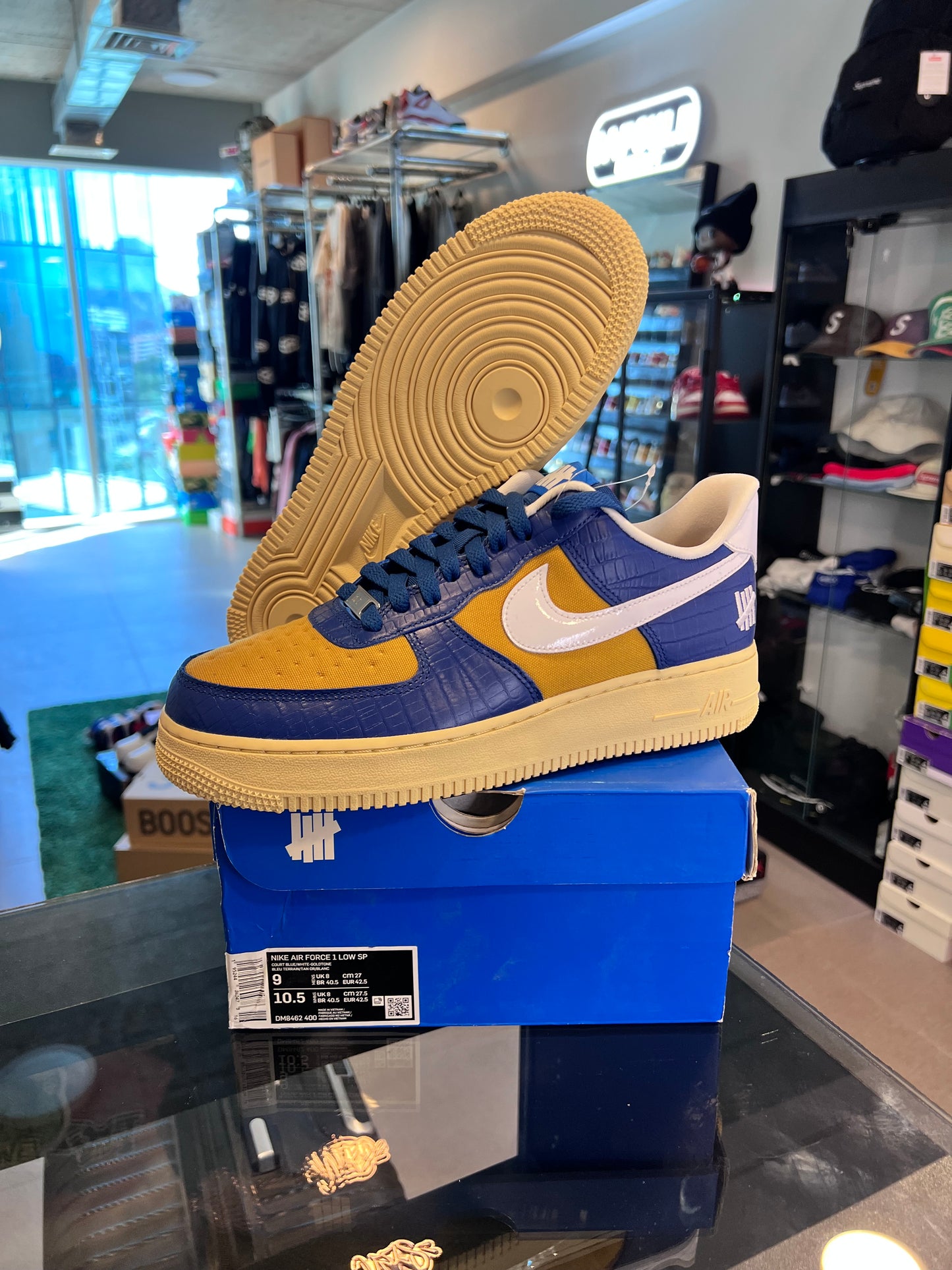 Nike Air Force 1 Low SP Undefeated 5 On It Blue Yellow Croc