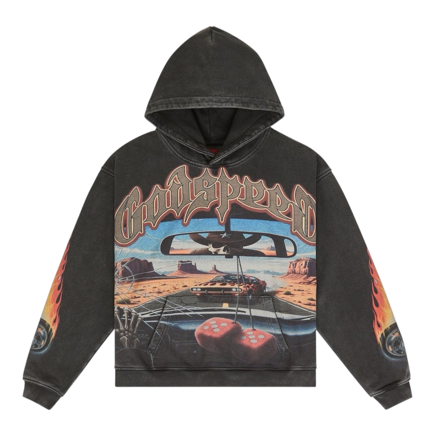 Hoodie Godspeed On The Run Black Wash