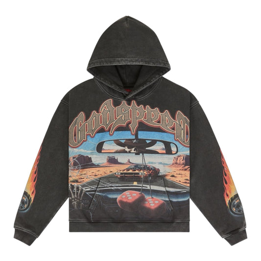 Hoodie Godspeed On The Run Black Wash