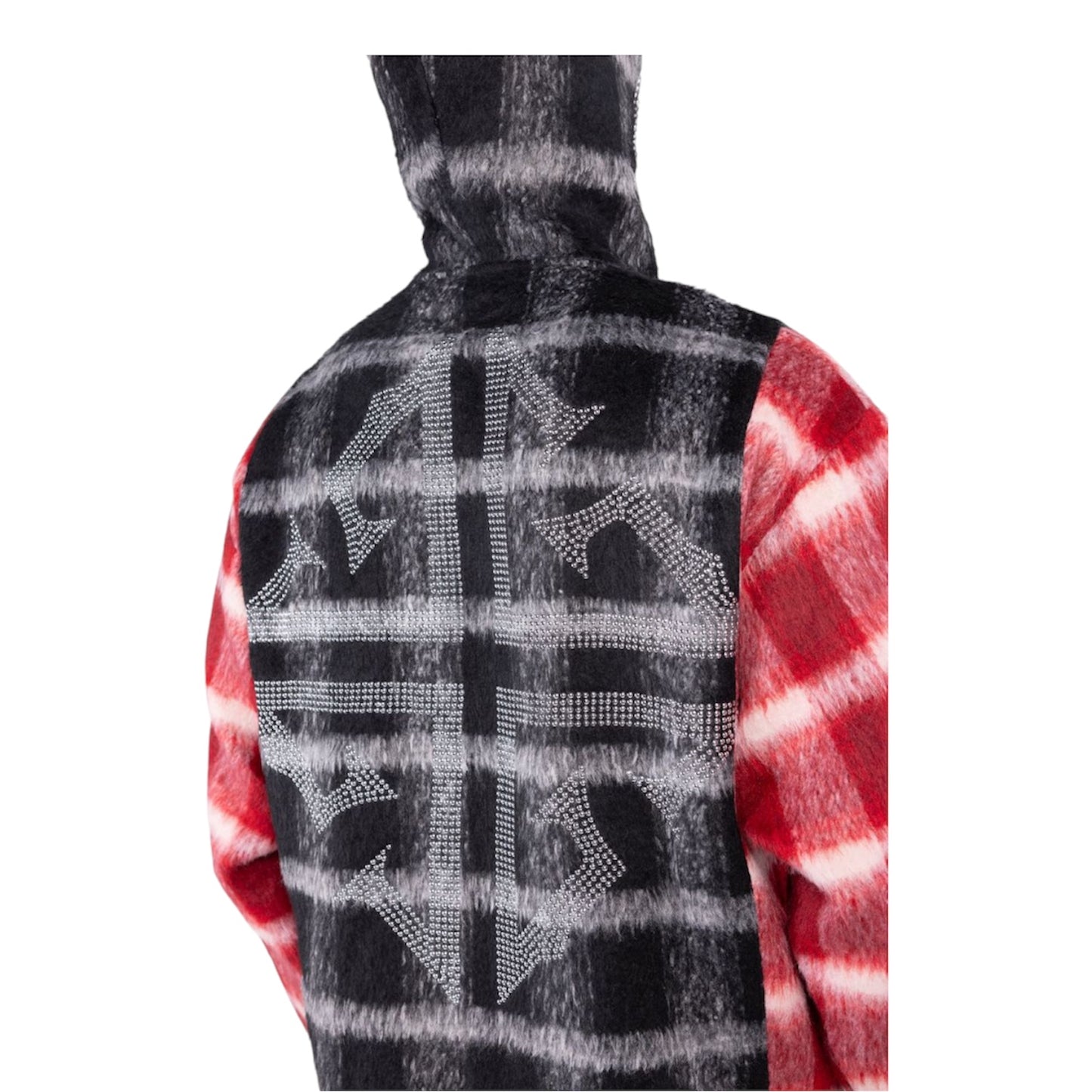 Hoodie Zip Blood Red Skeleton Half