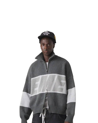 Eme Studios Thrill Grandpa Grey Zipper Knit