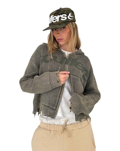 Scuffers Buzz Dusty Green Knit Zipper