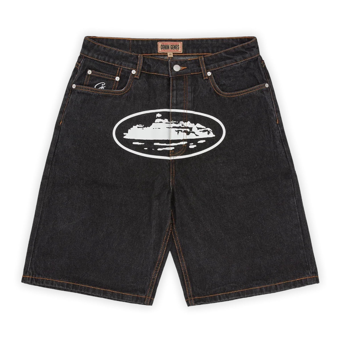 Short Denim Corteiz Island Washed Black (USADO)