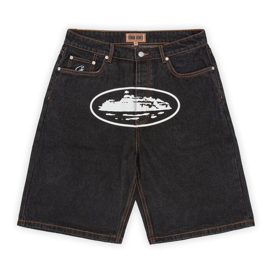 Short Denim Corteiz Island Washed Black (USADO)