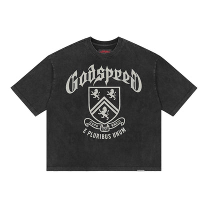 T-Shirt Godspeed Collegiate Black Wash