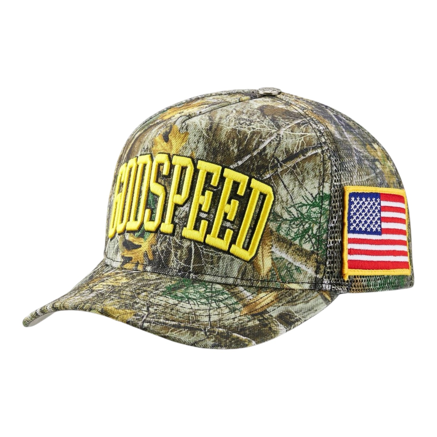 Trucker Hat Godspeed Americana Tree Camo