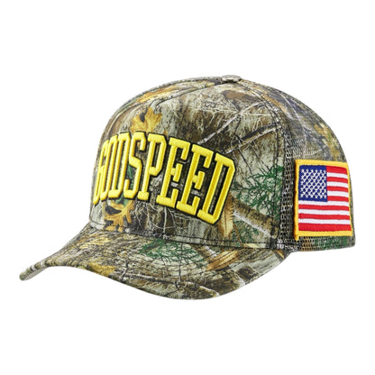 Trucker Hat Godspeed Americana Tree Camo