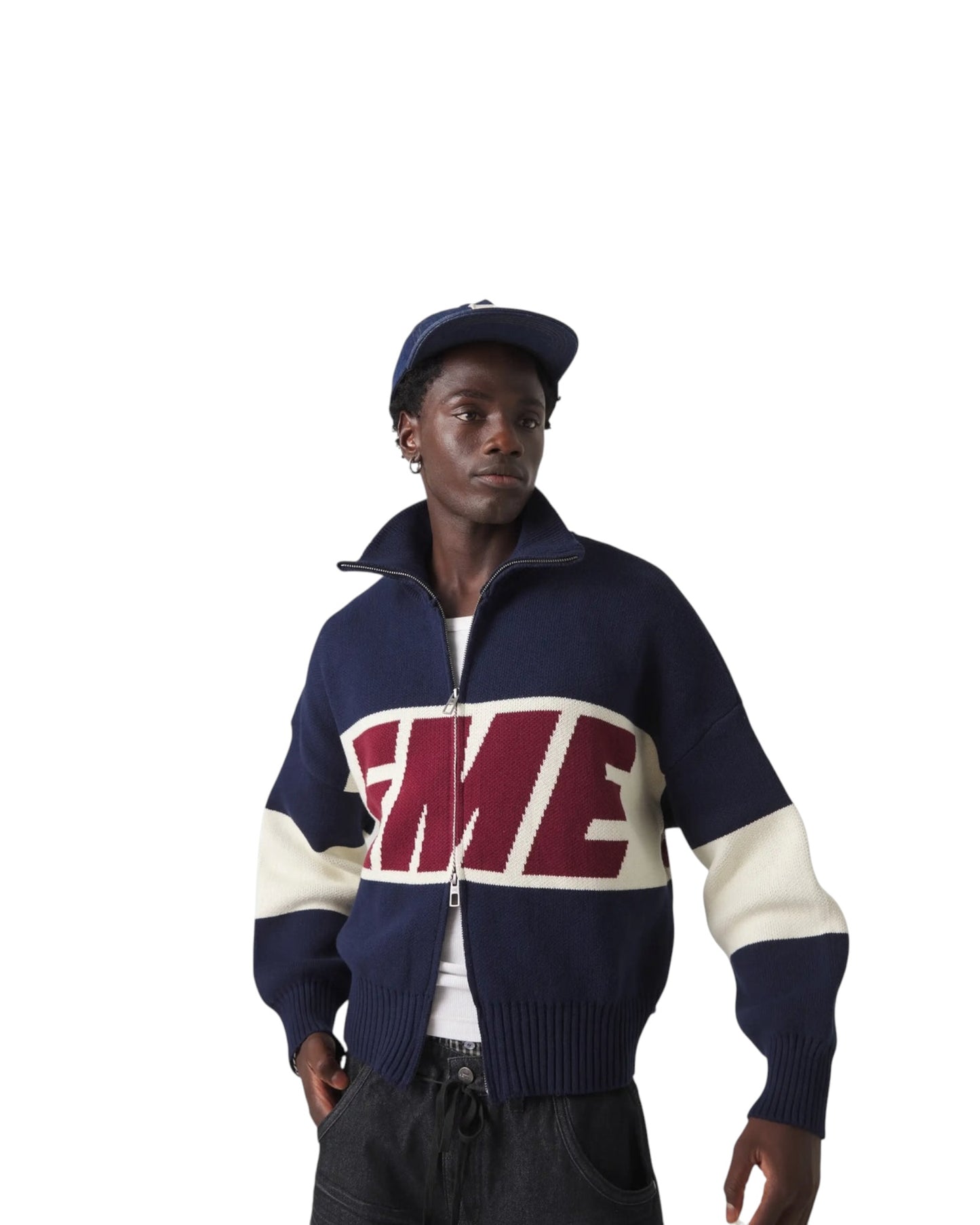 Eme Studios Thrill Navy Zipper Knit