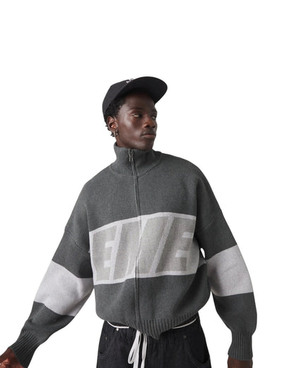 Eme Studios Thrill Grandpa Grey Zipper Knit