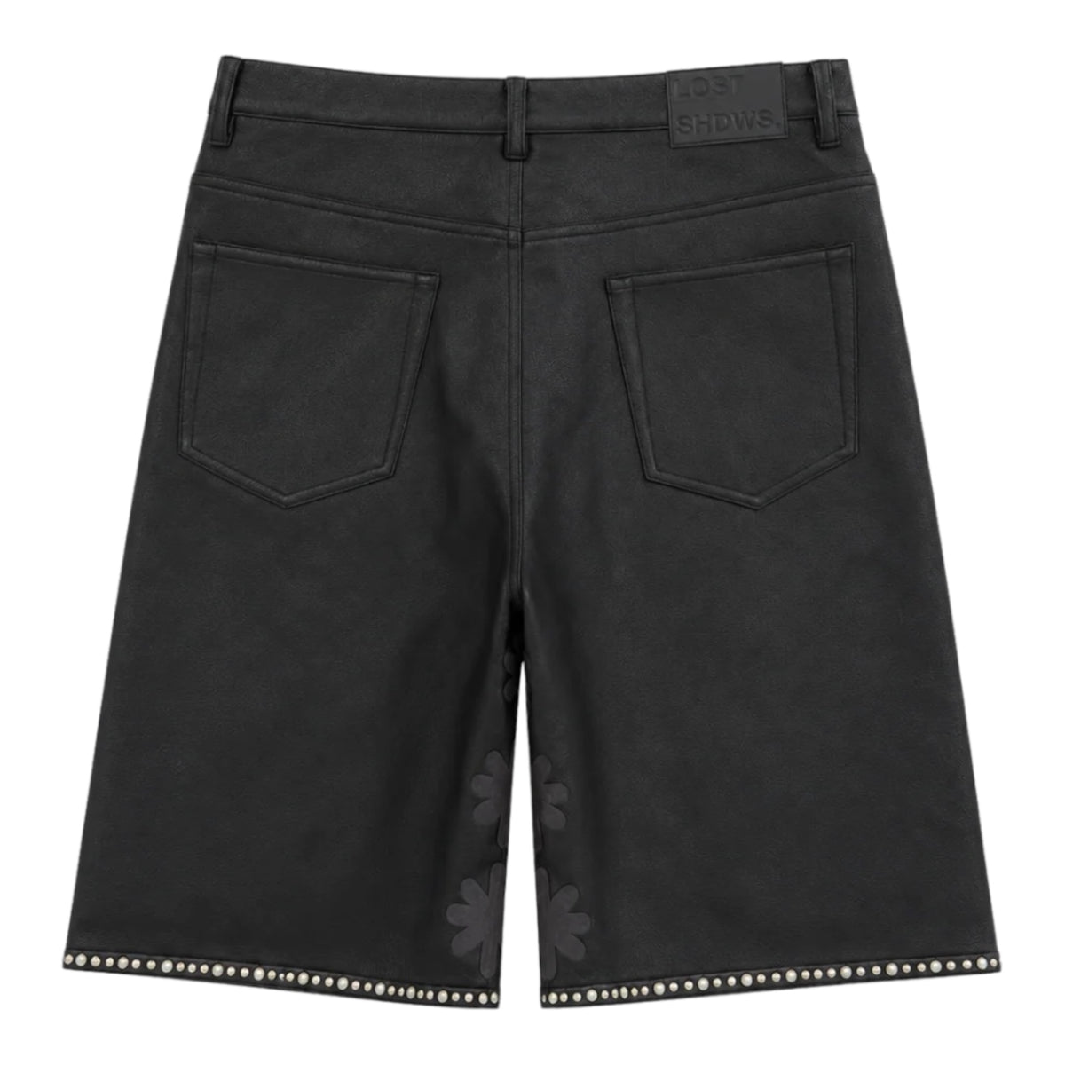 Short Leather LostShdws Embellished Sun Log Black/Black — 2