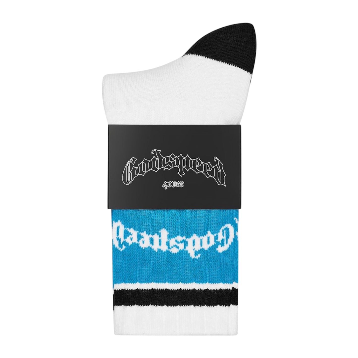 Socks Godspeed OG Logo Striped White/Baby Blue
