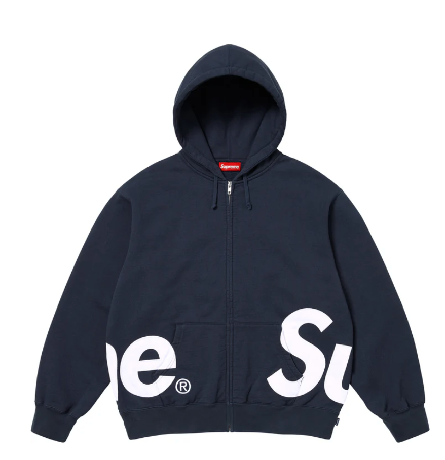 Big Logo Zip Up Hooded Sweatshirt "Navy" Supreme