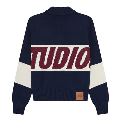 Eme Studios Thrill Navy Zipper Knit
