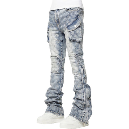 Denim GP Aqua Blue Coffin Arc Embellished