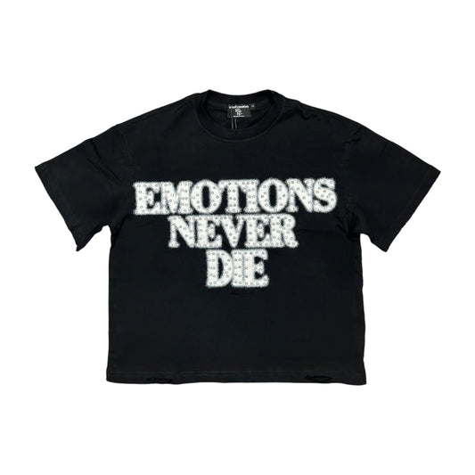 T-Shirt Mixed Emotion Black End Rhinestonee