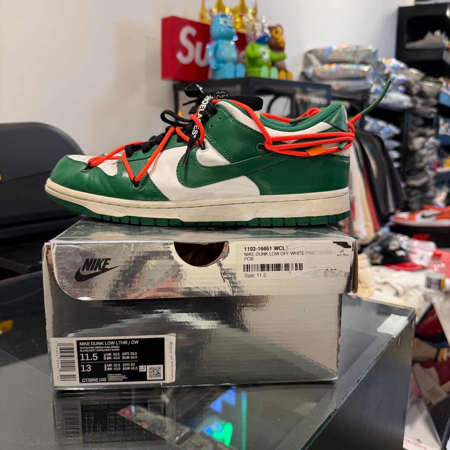 Nike Dunk Low Off-White Pine Green (USADA)