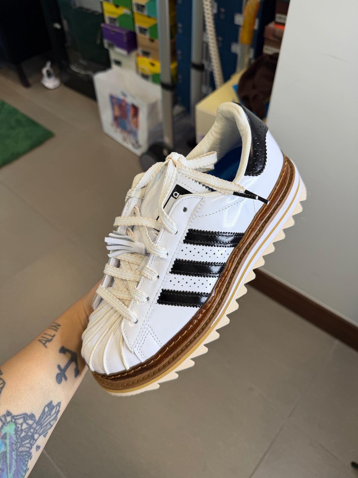 Adidas Superstar CLOT by Edison Chen White Crystal Sand