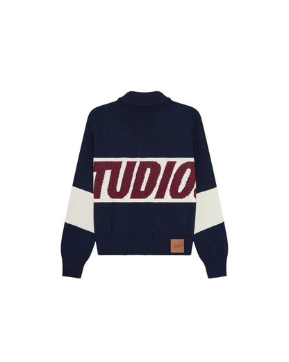 Eme Studios Thrill Navy Zipper Knit