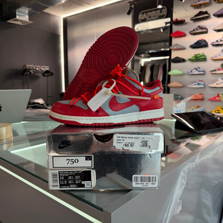 Nike Dunk Low Off-White University Red (USADA)