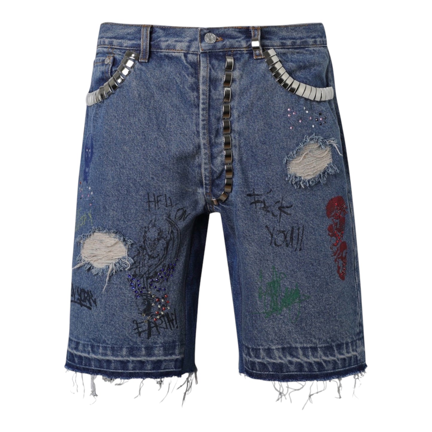 Denim Shorts Lost Intricacy Empire Scribble