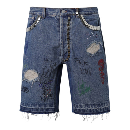 Denim Shorts Lost Intricacy Empire Scribble