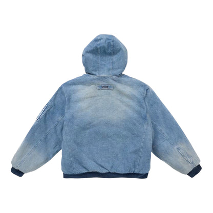 Supreme Reversible Faux Fur Hooded Work Jacket Blue