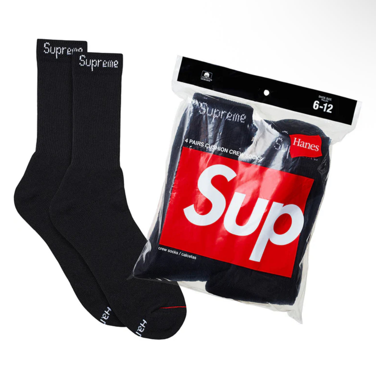 Supreme Hanes Socks Black (PAR)