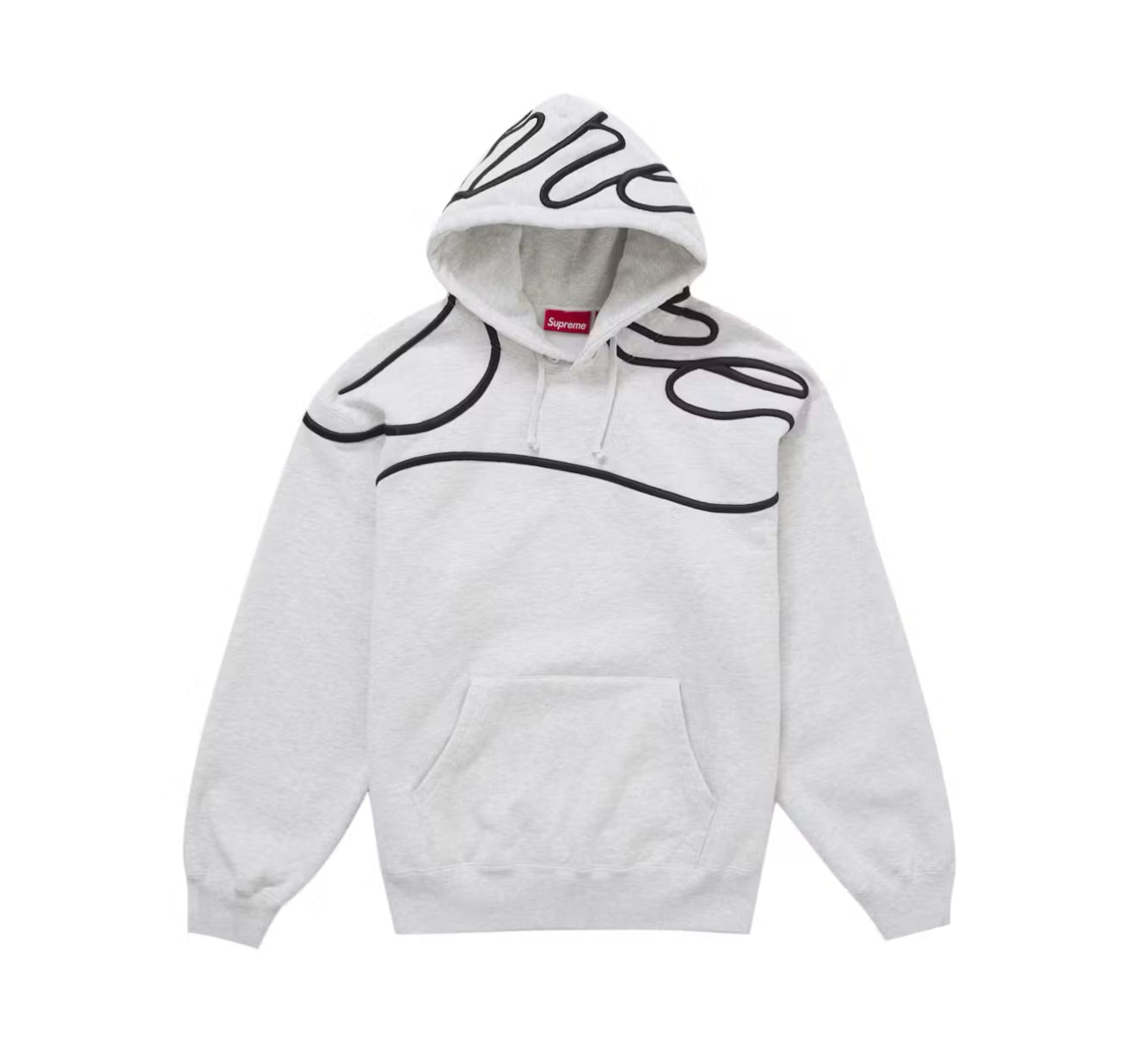 Supreme Shoulder Script Hooded Sweatshirt Heather Grey